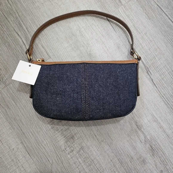 NWT Fossil Jolie Denim Small Crossbody Bag - Picture 2 of 6